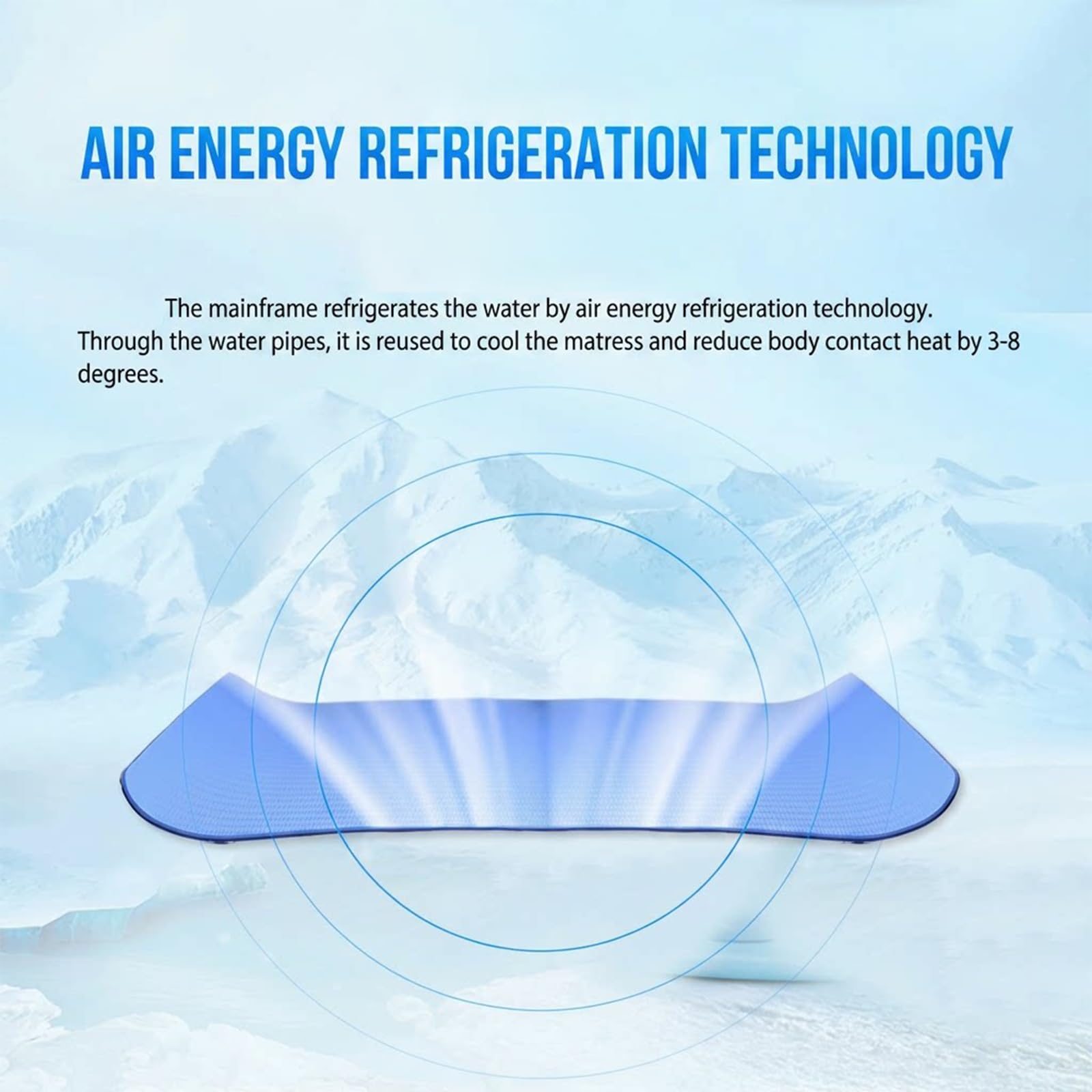Genérico Cubre Colchón de Enfriamiento por Agua para Sudores Nocturnos, Topper Refrescante Doble con Circulación y Mando, Suelo para Hogar, Colchoneta Portátil para Dormir, Azul