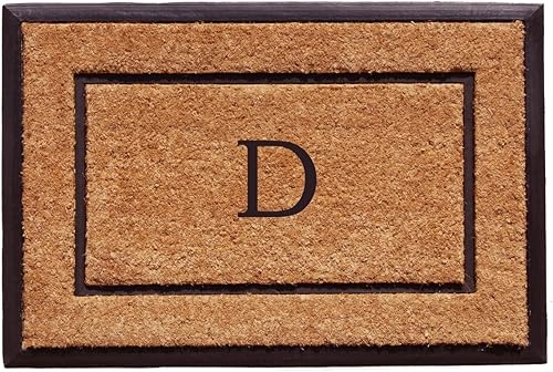 Calloway Mills 101631830D 18 x 30 in. The General Monogram Rectangular Doormat Natural & Black - Letter D