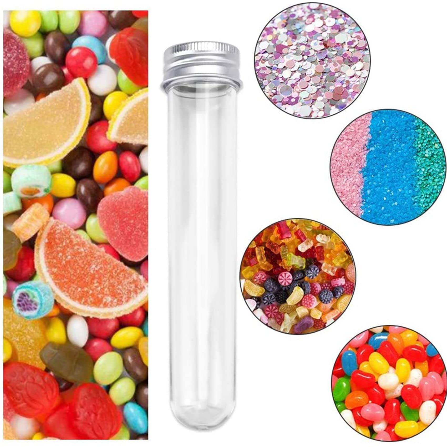 90 PCS Reagenzgläser 45 ml Kunststoff Reagenzgläser Einzelreagenzgläser mit Deckel Probenaufbewahrungsröhrchen Transparente Röhrchen Set