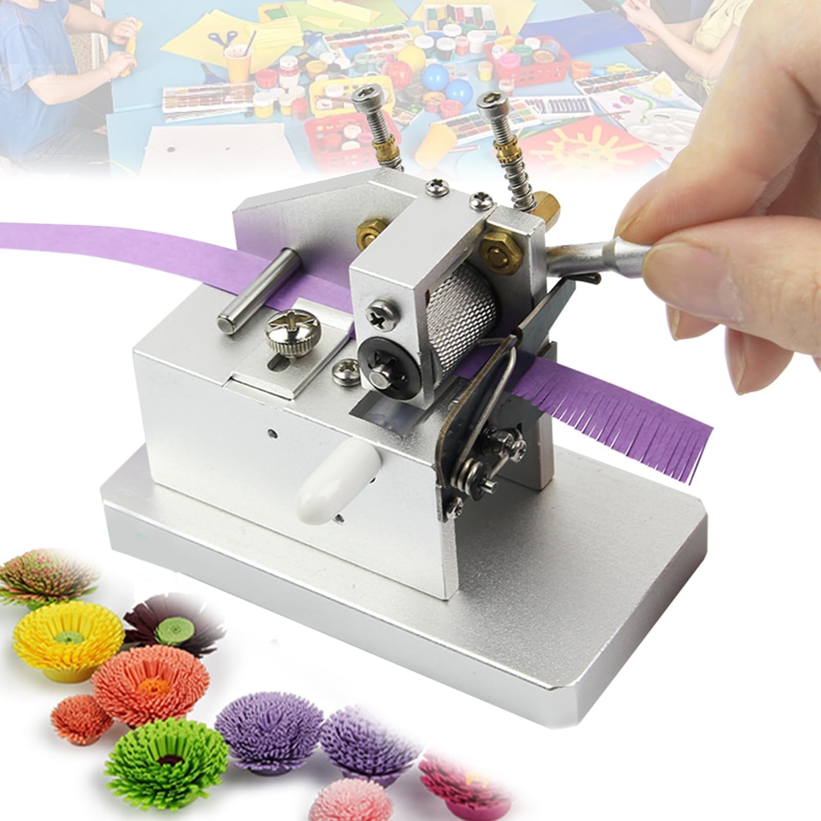 Regulowane frędzle i papierowy przyrząd do robienia kwiatów, szerokość 0,3-2,5 mm, do kartek okolicznościowych, zaproszeń, scrapbookingu, narzędzi rzemieślniczych