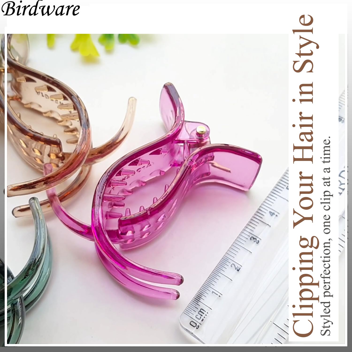 BIRDWARE Plastic Hair Clutch for Women Medium Size Trendy Hair Clip pack of 6 hair claw | Hair Clutchers | butterfly clips for women 2