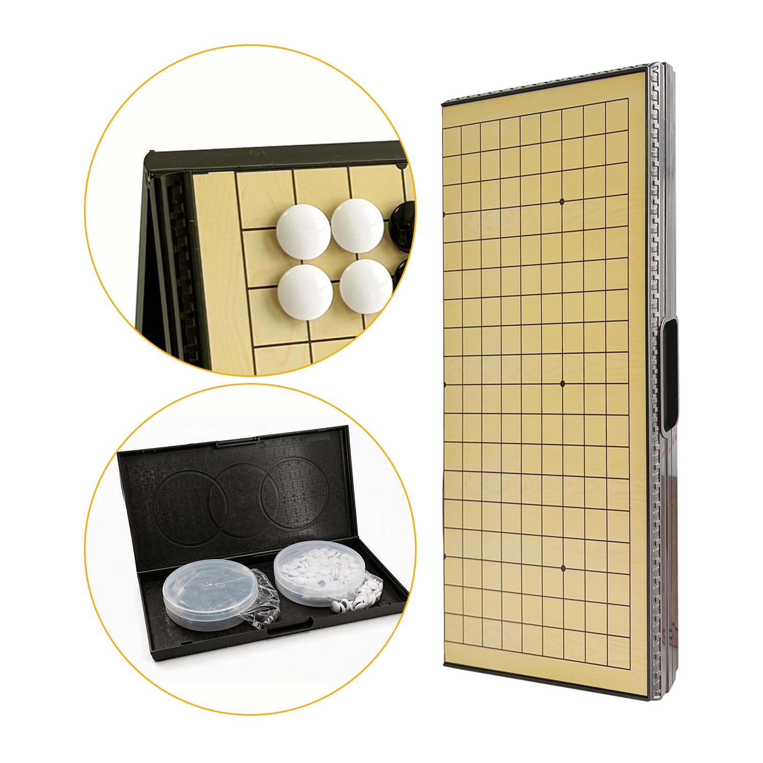 Plateau de Jeu avec des pièces de Jeu magnétique, Go Jeu De Société avec des Plateaux Gigognes (Small)