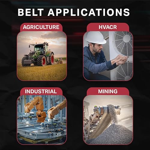 Miniatura 14 de BESTORQ AX54 - Correa en V dentada, borde crudo X5 EPDM V-Belt, negro, circunferencia exterior de 56 pulgadas x 0.51 pulgadas de ancho x 0.34