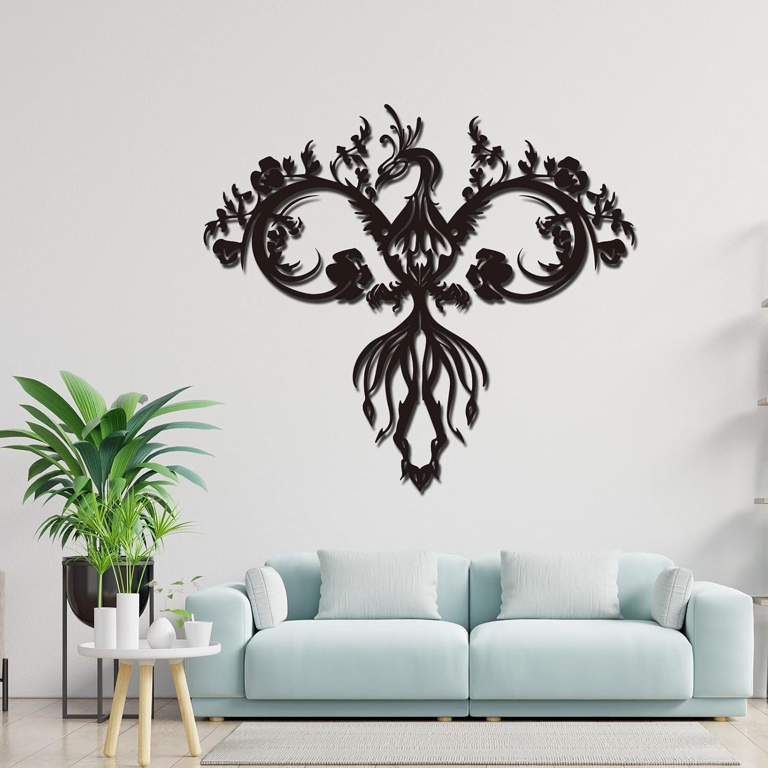 Metal Wall Decor, Phoenix, Metal Wall Art Outdoor Decor, Housewarming Gift, Perfect For Bathroom, Kitchen, Garden, Home, Farmhouse, Patio And Bedroom, Home Decor, Office Decor (16")