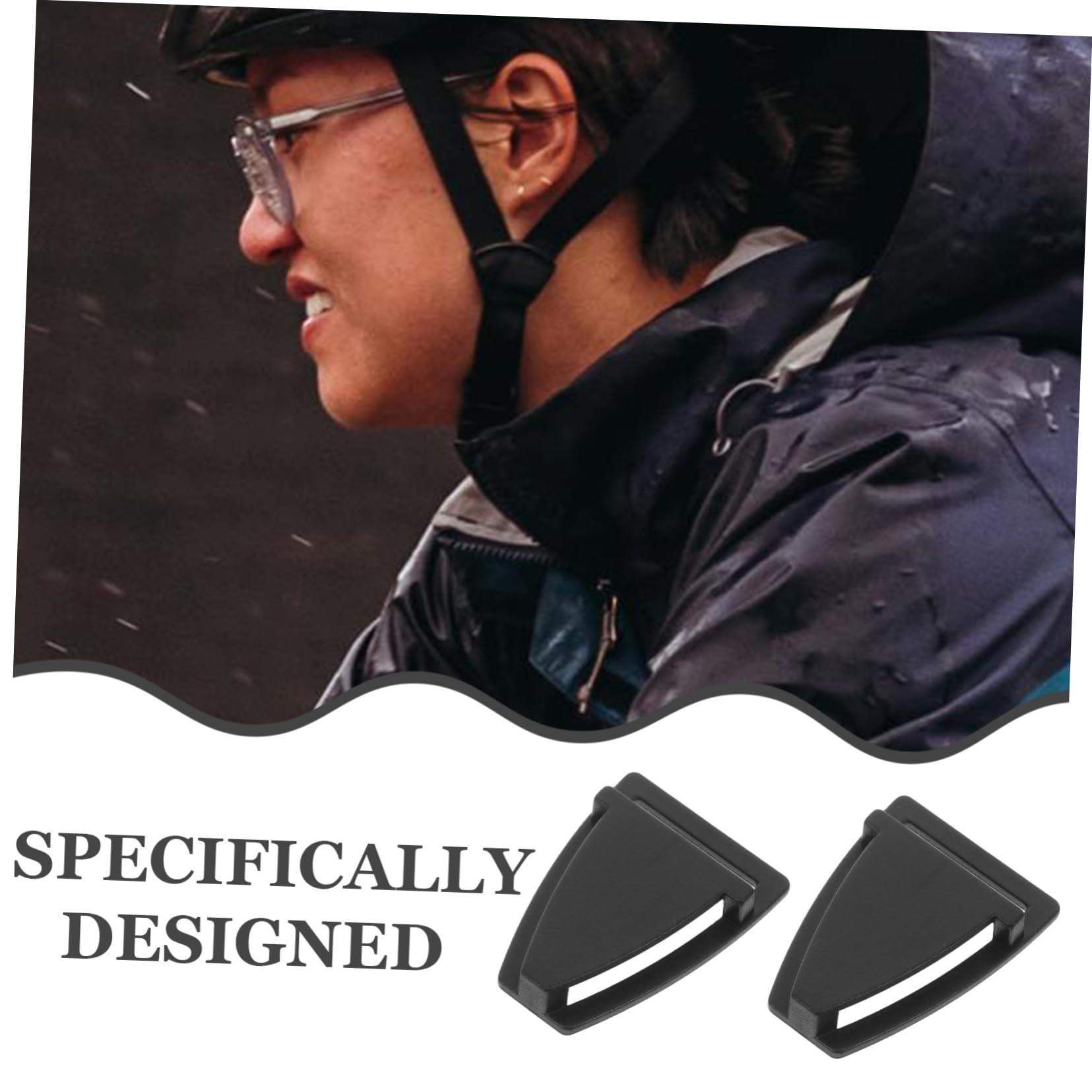 KOMBIUDA Fibbie Triangolari Facile Installazione per Casco in Plastica Accessori la Riparazione Set 20 Pezzi Nero Sicuro per Casco da Ciclismo