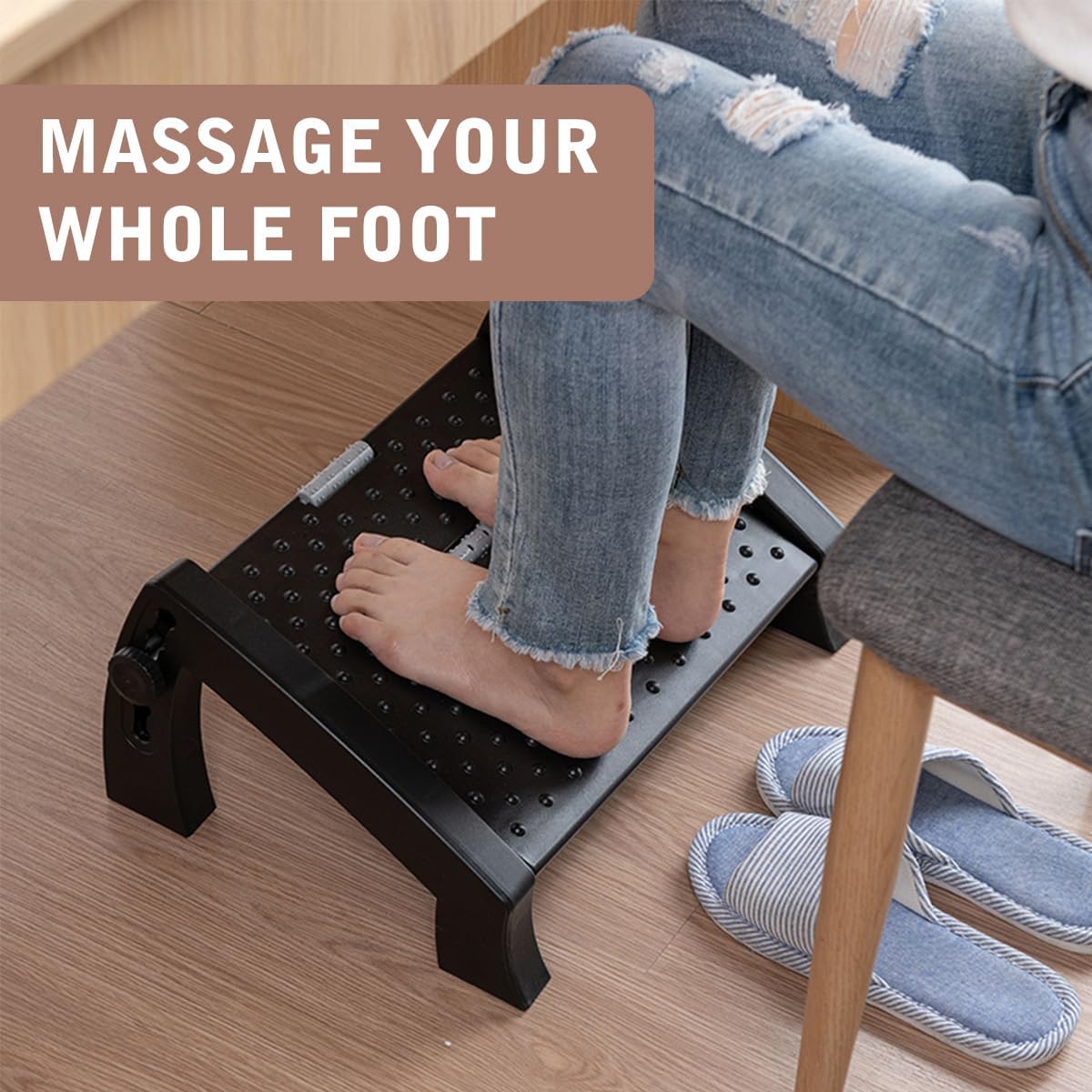 Banquinho Apoio Para Os Pés Embaixo Da Mesa Com Altura Ajustável Em 6 Posições Ergonômico Com Rodas De Massagem Suporte De Carga 8kg Banquinho De Vaso Sanitário Preto Banquinho Apoio Para Os Pés Embaixo Da Mesa Com Altura Ajustável Em 6 Posições Ergonômico Com Rodas De Massagem Suporte De Carga 8kg Banquinho De Vaso Sanitário Preto