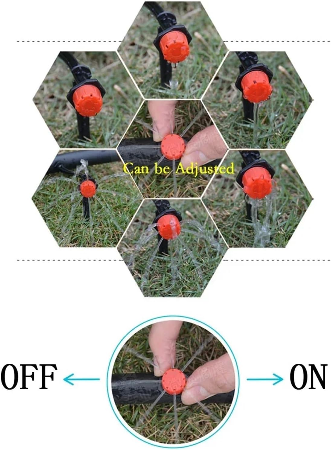 Irrigation System forgarden Water Dropper Head Adjustable Flow Head Water Saving Anti-Clogging Garden drip Irrigation Parts Garden Sprinkler(Red 800pcs)