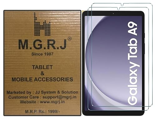 M.G.R.J® Tempered Glass Screen Protector for Samsung Galaxy Tab A9 (SM-X110 / SM-X115 / SM-X117) (8.7" inch) (2023 Rel) (Pack of 2)