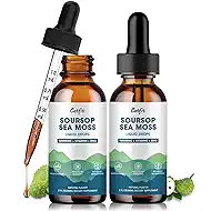 Catfit Soursop Graviola Liquid Drop – 2 Pack Soursop Drops with Sea Moss & Turmeric, Cellular Support & Immunity Boost Liquid Supplement, 2 Fl Oz