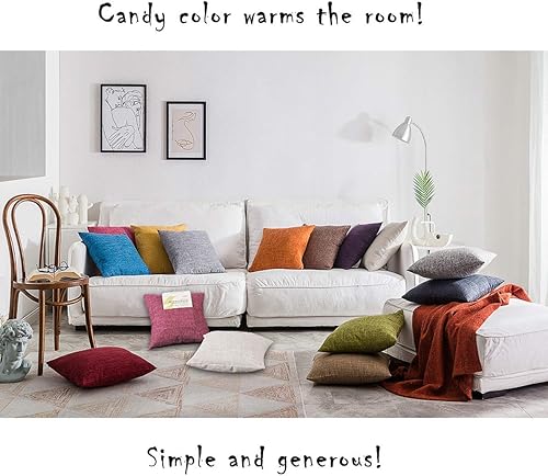 Miniatura 6 de Xinrjojo Fundas de almohada cuadradas multifuncionales de lino de algodón con bolsillo, fundas de cojín para el hogar o el sofá, 18 x 18 pulgadas, 2