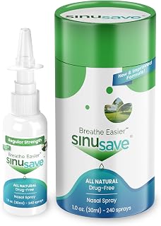 Sinusave Regular Strength / All-Natural, Drug Free, Nasal Wash & Allergy Spray / Sinus Spray for Fast Relief from Nasal Congestion - 1 oz