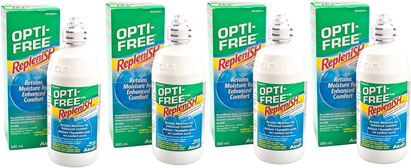 Alcon Opti-Free Replenish Soft Contact Lens Solution 4 x 300ml (6 months supply)