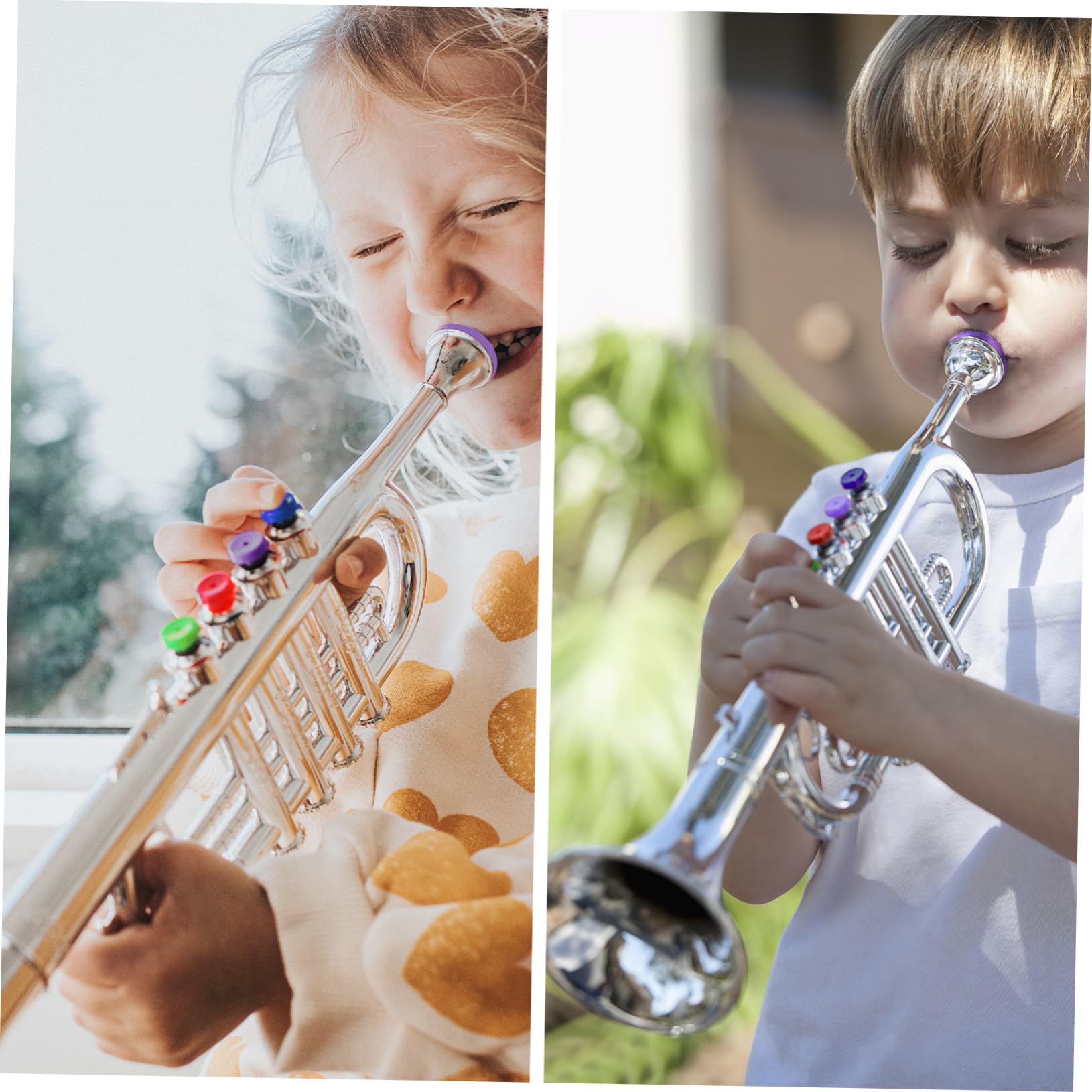 Tromba Giocattolo Argento Cb998 in Plastico, Base per Bambini | Apprendimento Musica, Giocattolo Divertente e Creativo, Confezione Scatola Colorata
