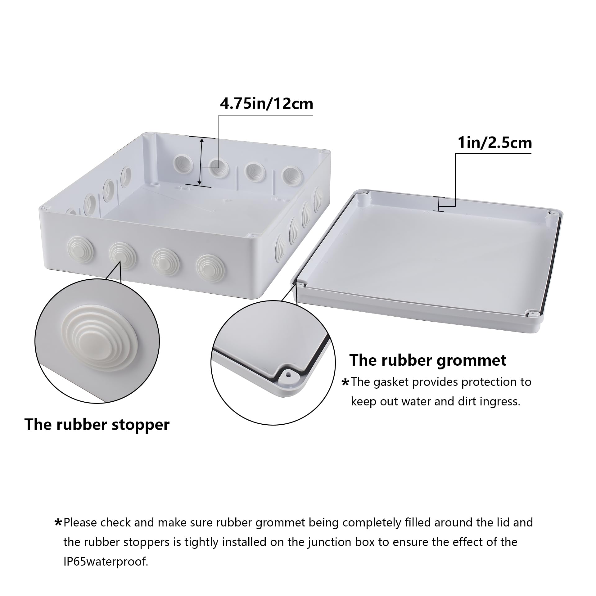 Junction Box, Zulkit Project Box with Reserved Holes IP65 Waterproof Dustproof E Junction Box, Zulkit Project Box with Reserved Holes IP65 Waterproof Dustproof E