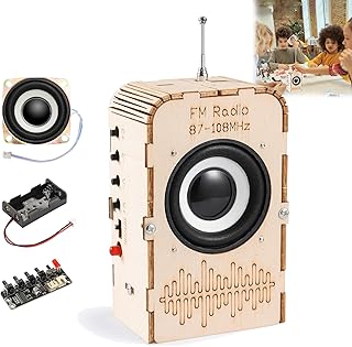 Azonee Science Kits for Kids Age 8-14, Stem Kits for Kids, Stem Toys for Boys and Girls Build Your Own FM Radio Kit, Wood Electronic Kits Snap Circuits for Teens Top Projects Gifts