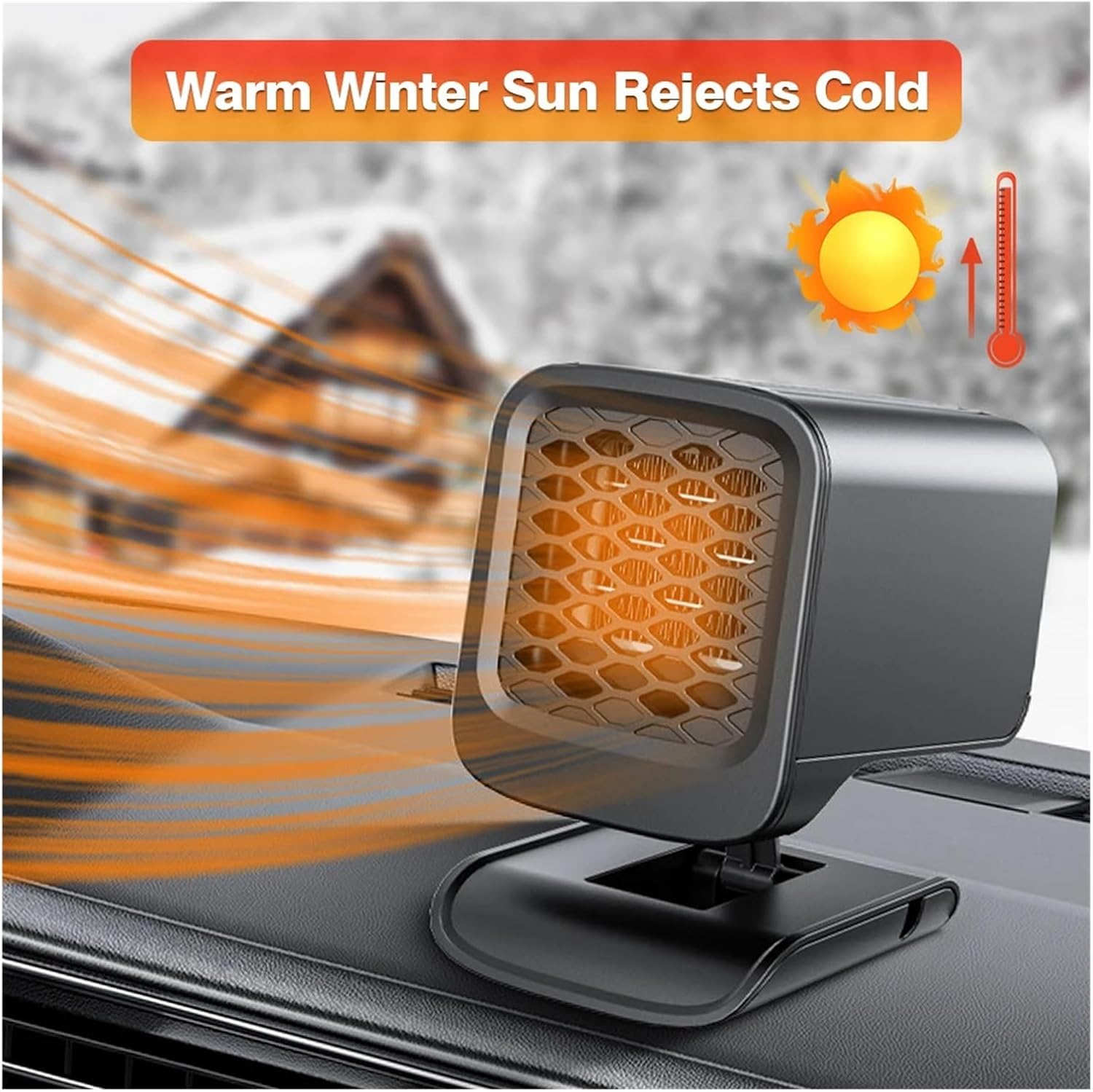 Car Heater 12/24V Portable Heating Fan 2 in 1 Cooling Auto Windshield Window Defroster Anti-Fog Demister(24V)