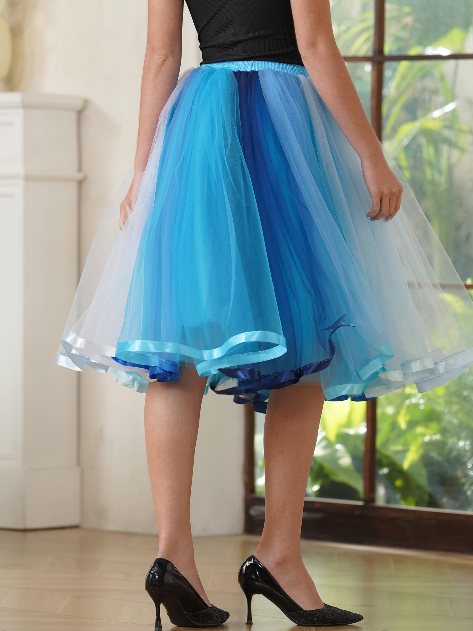 BABYONLINE D.R.E.S.S.® Jupe courte rétro pour femme - Taille haute - Tutu - Jupe en tulle - Jupon - Jupon - Tutu - Tutu - Crinoline - Mini jupe crinoline - Robe en tulle