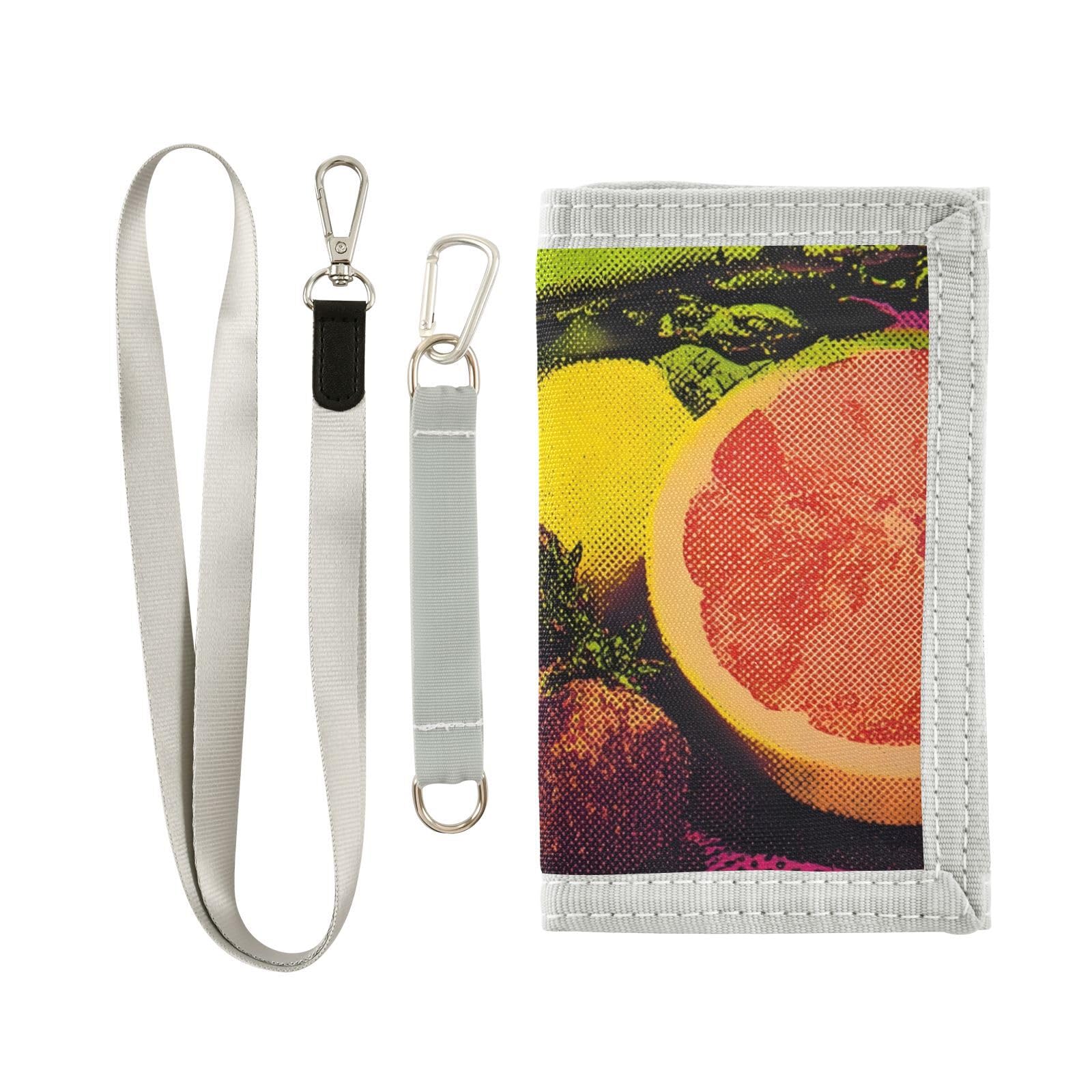 FOLIOSA Fruit Painting Kids Wallet for Boys Girls Youth, Compact Fabric 4.9×2.9 in