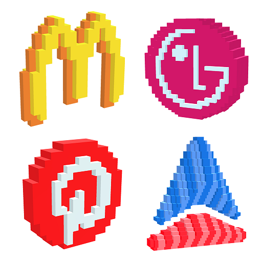 Logo 3D Color By Number - Voxel Coloring Pages