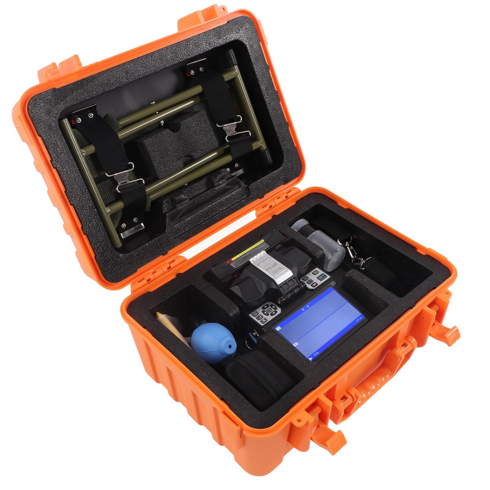 Fiber Optic Splicer, Easy Operation Optical Fiber Splicing Machine Low Loss Wide Application for Maintenance (UK Plug)