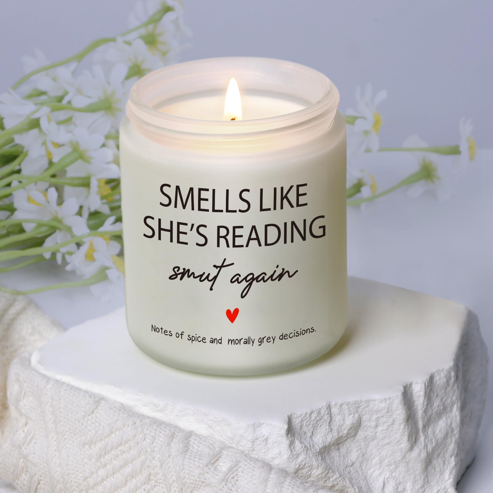 Book Lovers Gifts, Smutty Reading Gift for Bookworm, Librarian, Bookish Decor - Funny Birthday, Mothers Day Gifts for Book Lovers Women, Readers - Smut Candle