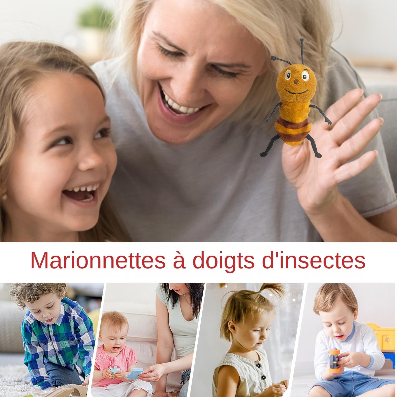 Marionnettes à Doigt Animaux - Papillon En Peluche Douce, Pour Tout-petits - Jouet Interactif Pour Spectacles Et Histoires