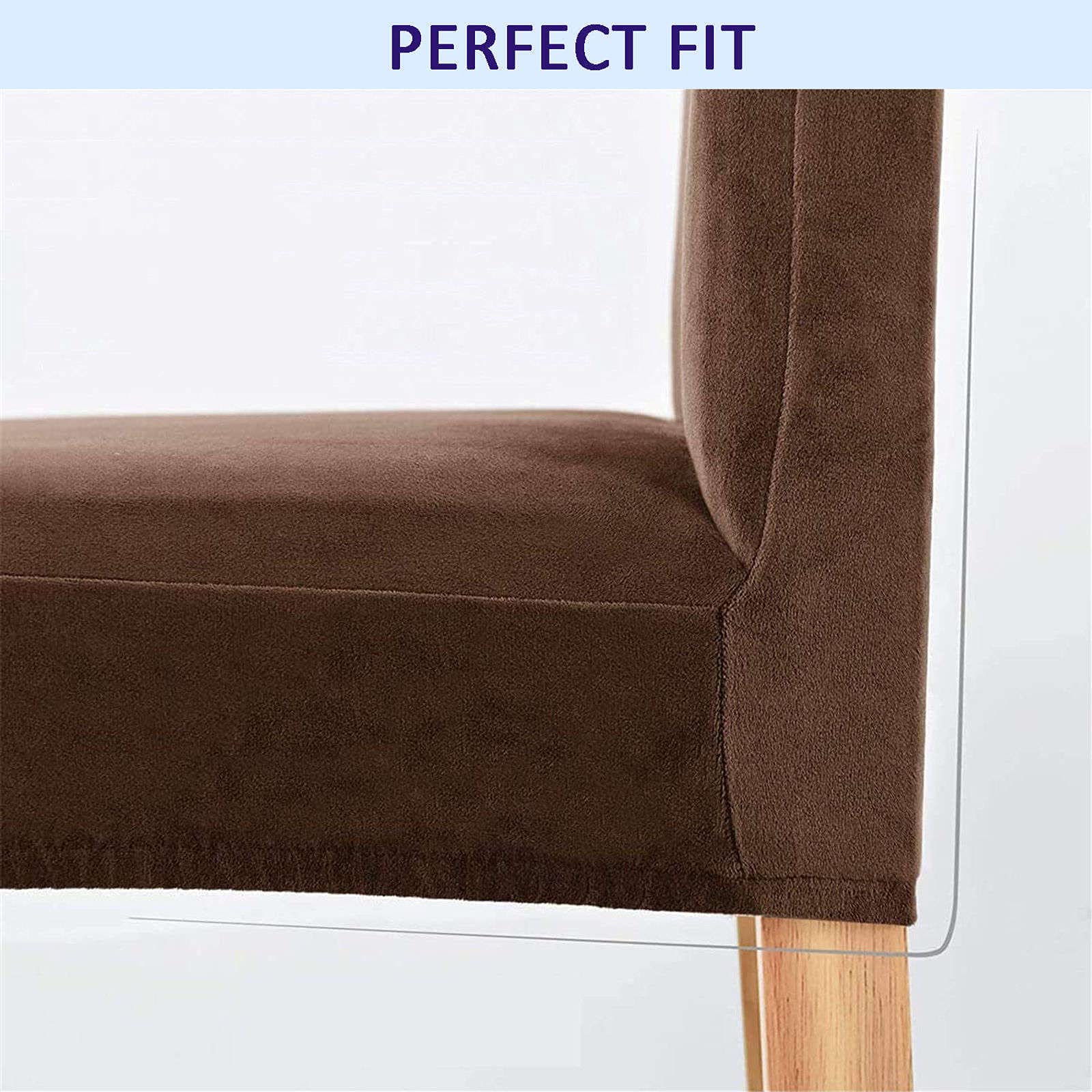 Velours Housse de Chaise 6 Pièces