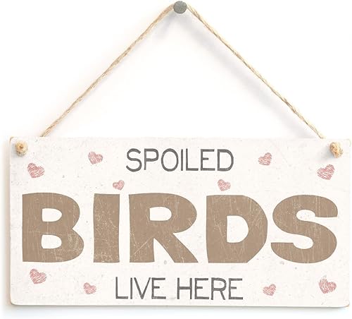 Meijiafei Spoiled Birds Live Here - Letrero vintage de PVC para pájaroPlaca de 10 x 5 disponible en Yaxa Costa Rica