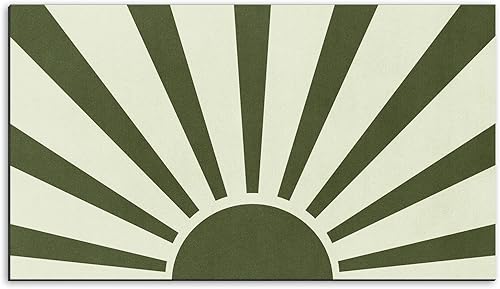 Tapete vintage para puerta de plantas, 17 x 30 pulgadas, color verde oliva, tapete decorativo para el hogar, parte trasera de goma antideslizante y