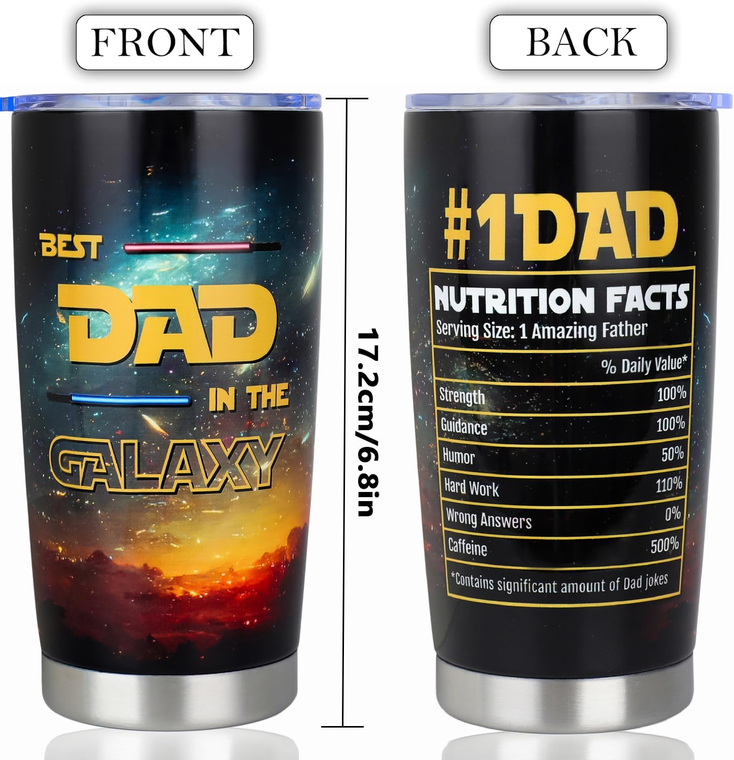 Gifts for Dad from Daughter Son - Dad Gifts for Birthday Fathers Day Valentines Day Christmas - Father Gift Ideas - Best DAD Gift Ideas 20oz Stainless Steel Tumbler - Image 2