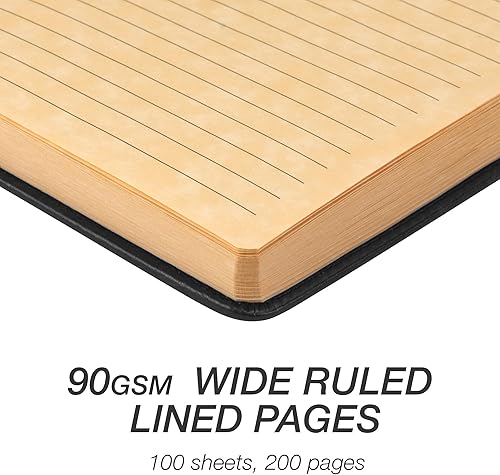 Vista 26 de Samsill Cuaderno vintage de tapa dura, 200 páginas rayadas, marrón, 5.25 x 8.25 pulgadas Marrón oscuro