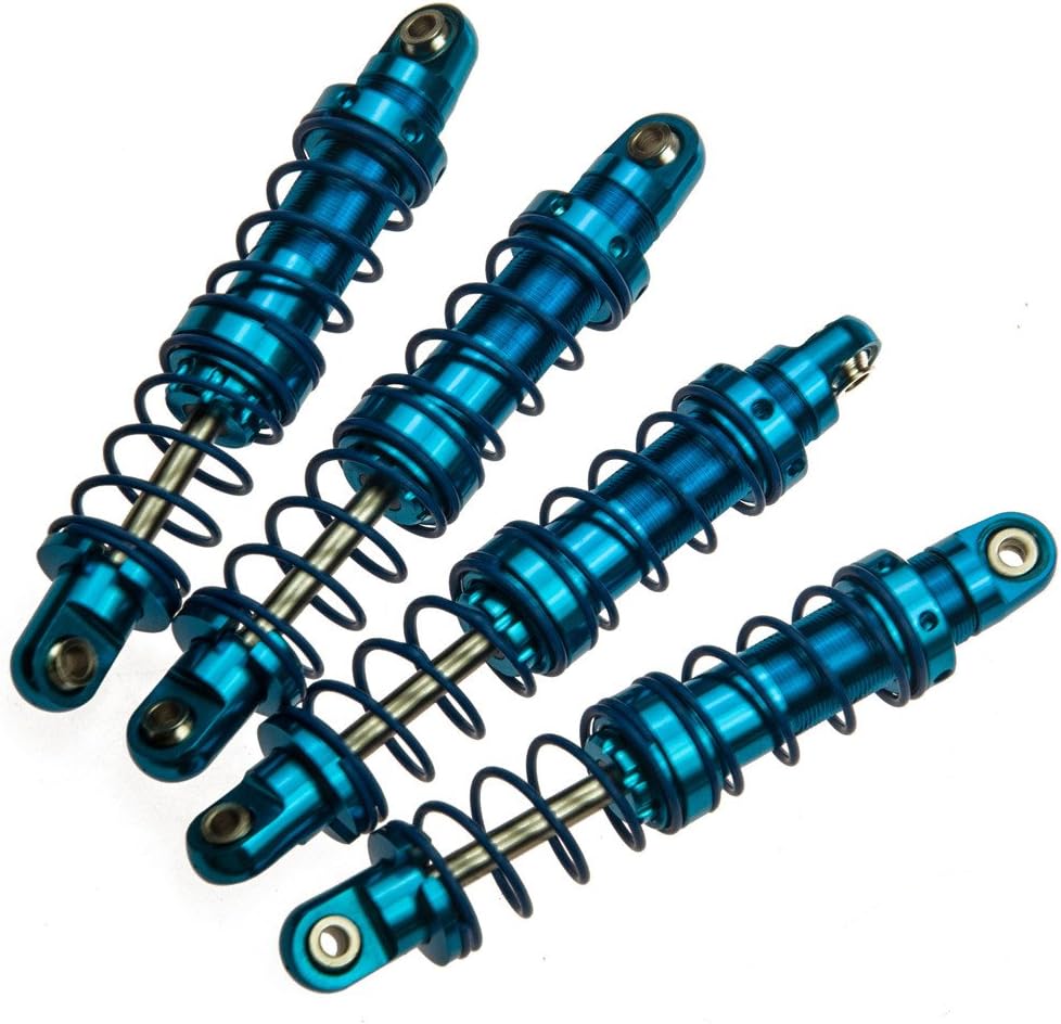 4 Pcs Aluminum Suspension Shock Absorbers Set for 1/10 RC D90 SCX10 Crawler Car Blue (80MM)