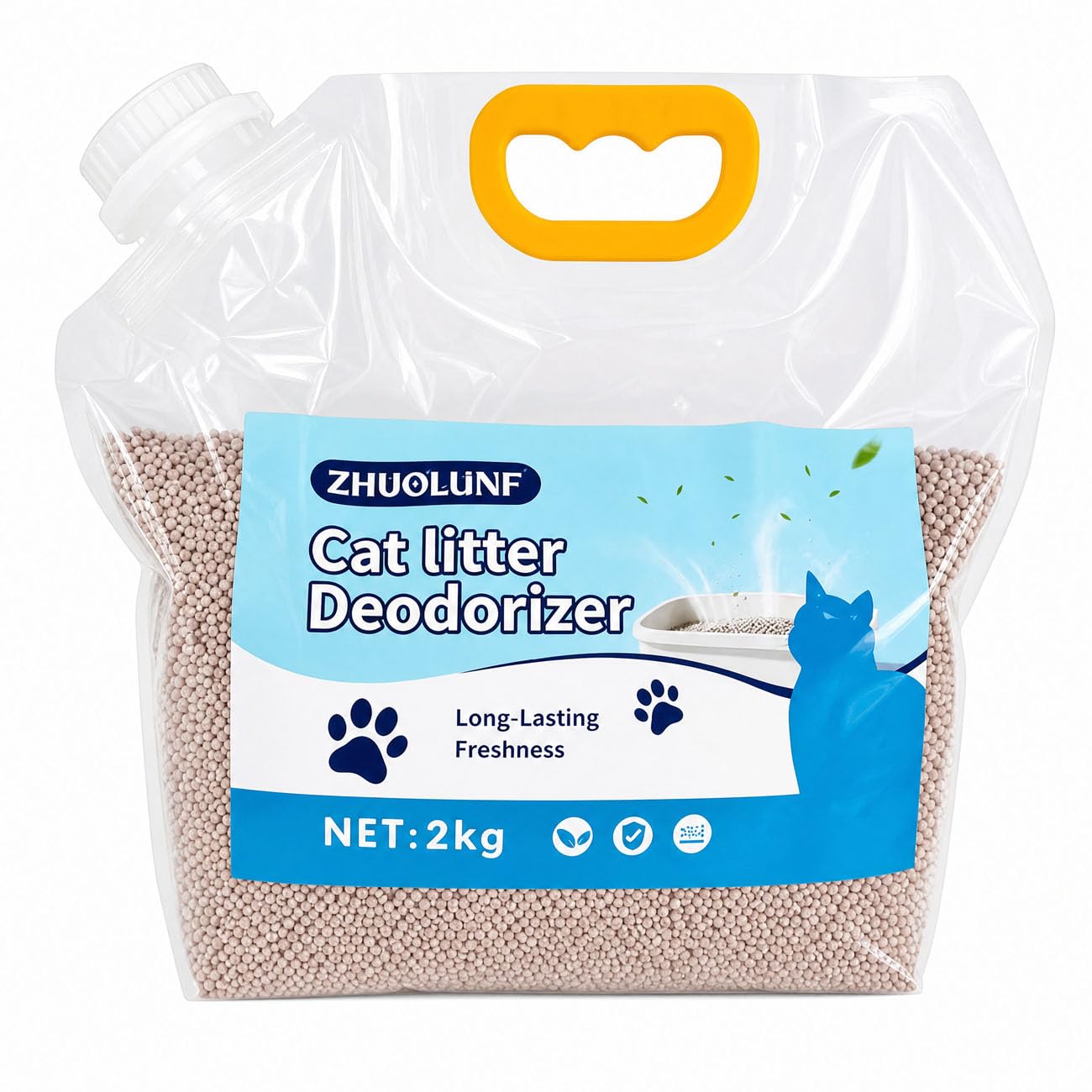 Granuli Deodoranti per Lettiera Gatti, Anti-Odore (2kg) | Granuli deodoranti per lettiera gatto, senza profumo, assorbiodori, compagno di lettiera