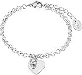 s.Oliver Armband Edelstahl Damen Armschmuck, mit Kristall, 17+3 cm, Silber, Herz, Kommt in Schmuck Geschenk Box, 9023998