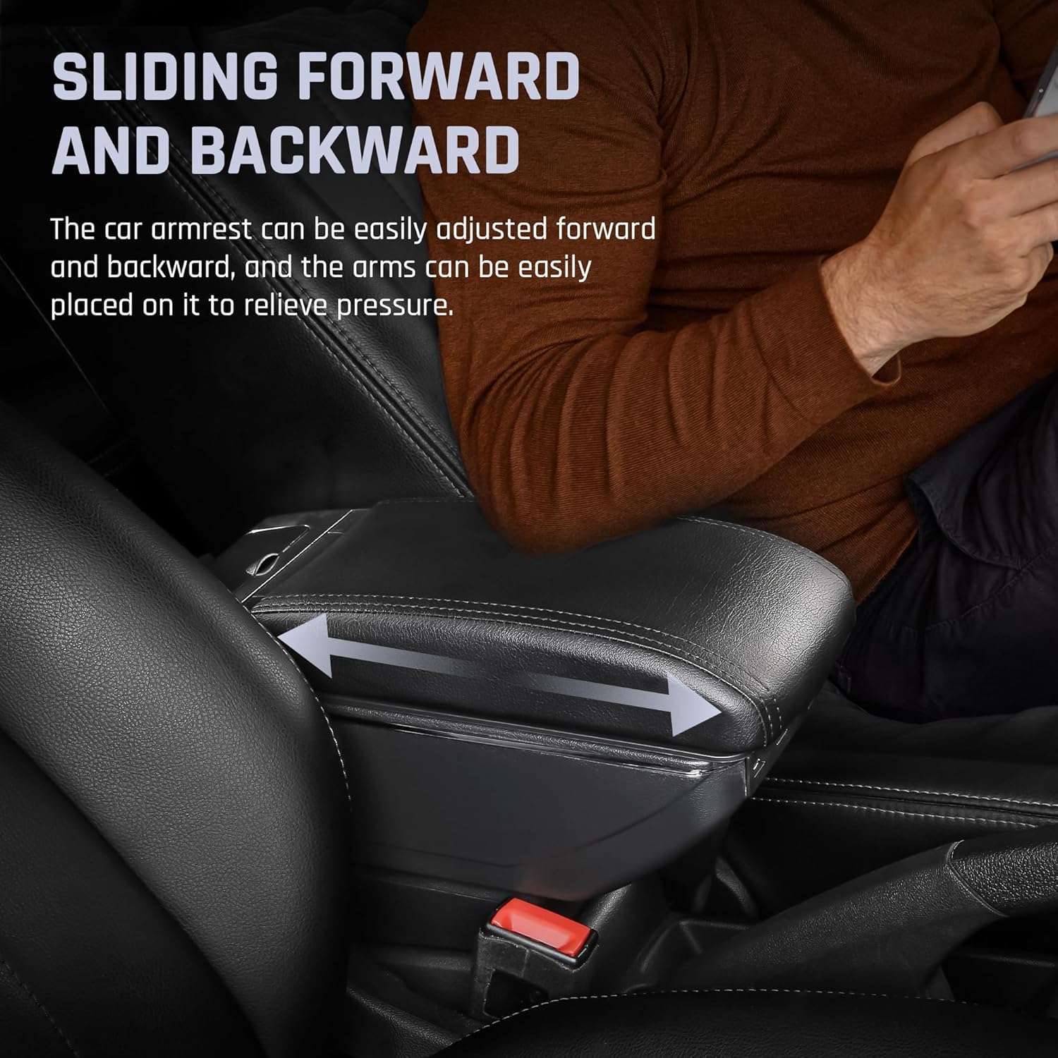 Reposabrazos de coche para Honda Fit Jazz 2009-2013, consola central para coche, doble espacio de almacenamiento con soporte para bebidas, 7 puertos USB, caja de utilidad trasera, fácil montaje