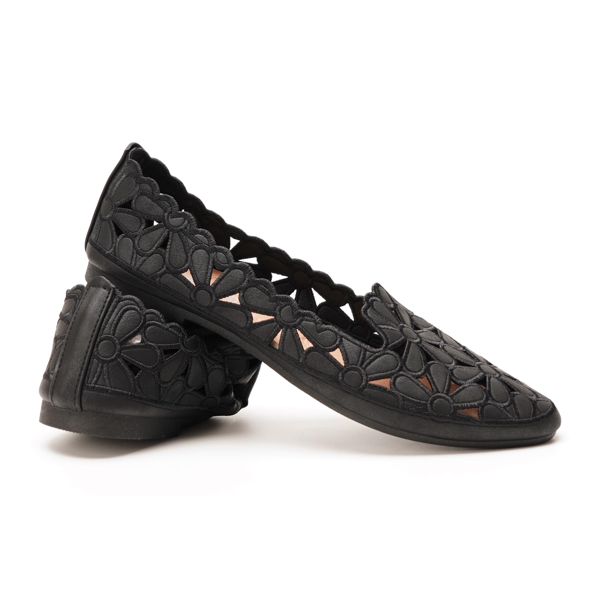 GLAMORA Bailarinas Mujer Caladas Manoletinas Zapatos Planos Transpirables Diseño Floral Calzado Verano Ligero Cómodo Puntera Redonda Zapatos Mujer
