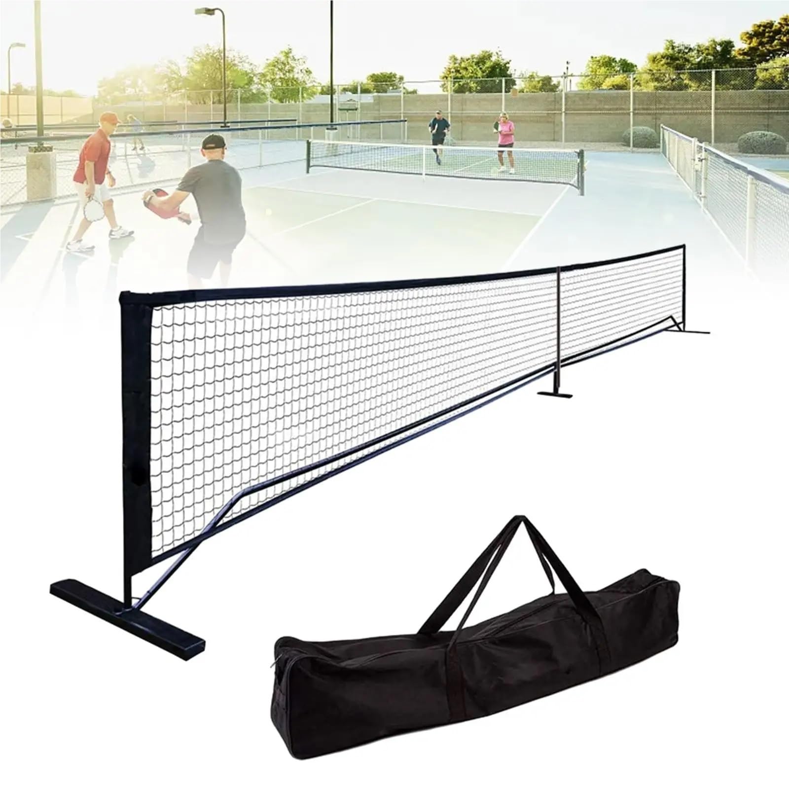 Rete da Pickleball Rete da Pickleball Set con Struttura in Metallo Feste in Campo Allenamento Facile da installare