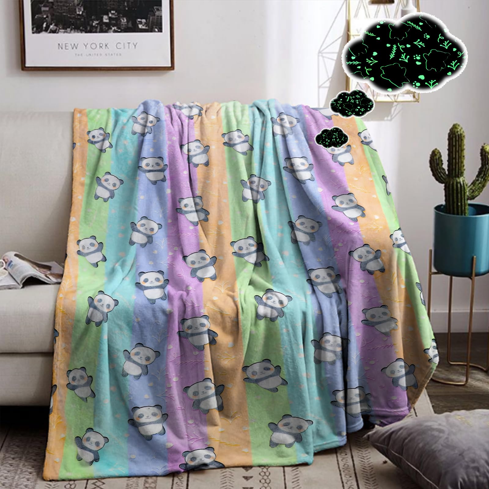 Coperta Morbida In Flanella Con Simpatico Panda – 150x100 Cm, Leggera E Calda Per Ragazzi E Adulti