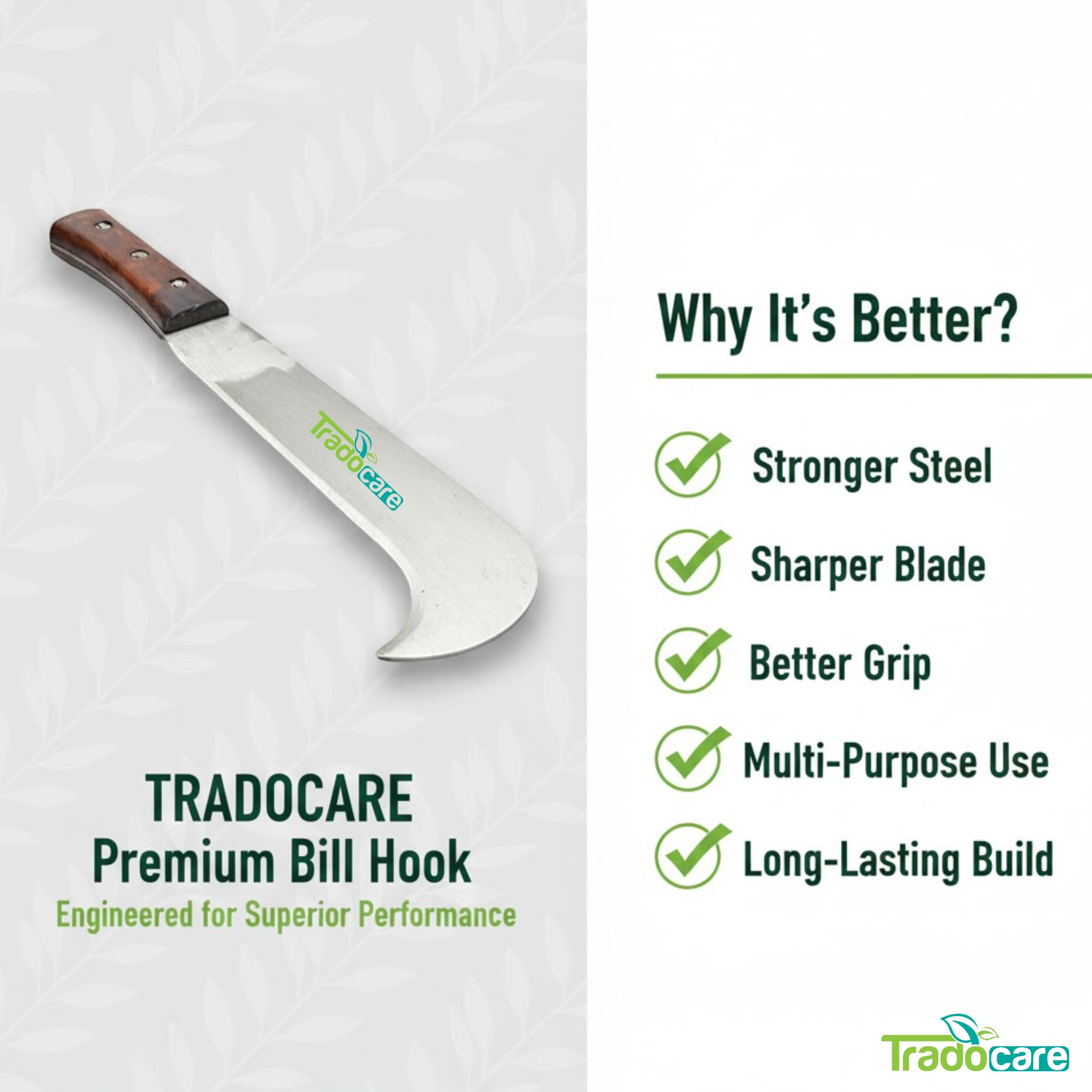 Premium Bill Hook - Heavy Duty Cutting Tool -7