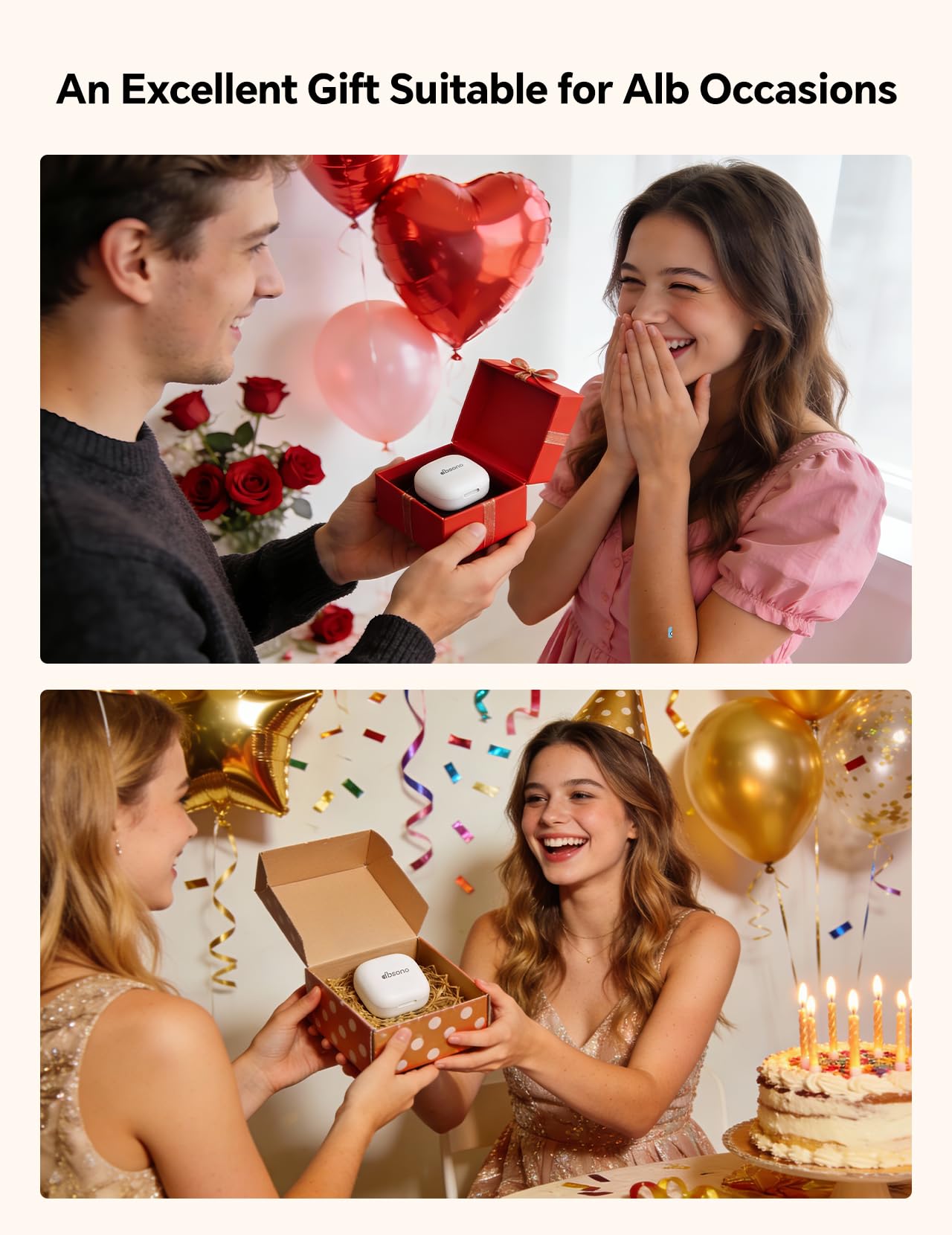 True Wireless Earbuds Bluetooth Headphones: Ultra-Lightweight Bluetooth Earbuds for All-Day Comfort, Waterproof TWS Ear Buds with Mic, 25H Playtime, Earphones for iOS/Android, Work, Commute, Study