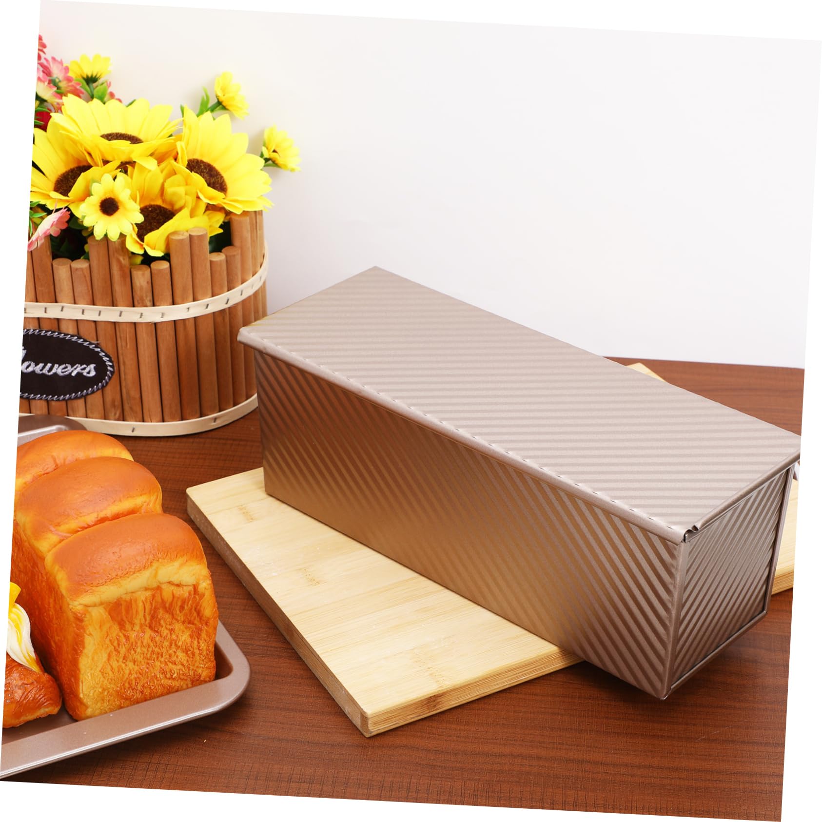 Molde De Panadería De Con Tapa Antiadherente y Para Hornear Pan Cocina