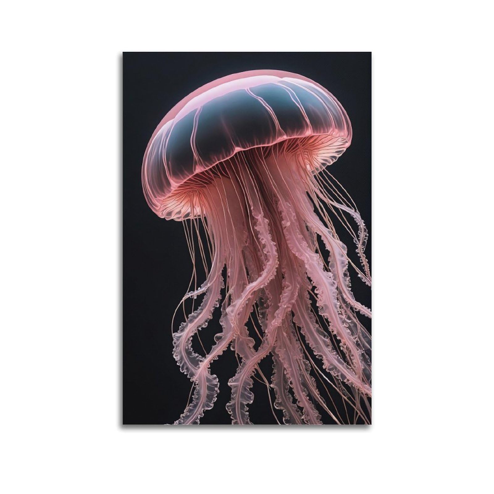 WPHSFX Marine Animal Poster Pink Jellyfish Phantom Poster Decorative Painting Canvas Wall Posters And Art Picture Print Modern Family Bedroom Decor Posters 20x30inch(50x75cm)
