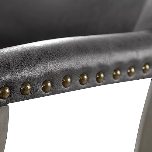 Miniatura 8 de MODERION SY1318GY - Sillas de madera maciza, sillas de comedor con ruedas y brazos, sillas de escritorio de oficina, sillas giratorias clásicas con