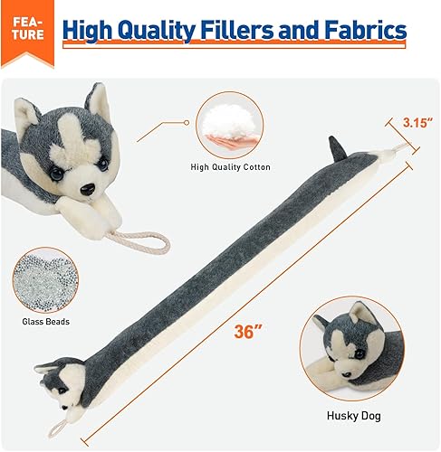 Miniatura 2 de MAGZO Tapón para debajo de la puerta de 36 pulgadas, bloqueador de ruido de animales con peso para puerta, protector de corrientes de aire de perro