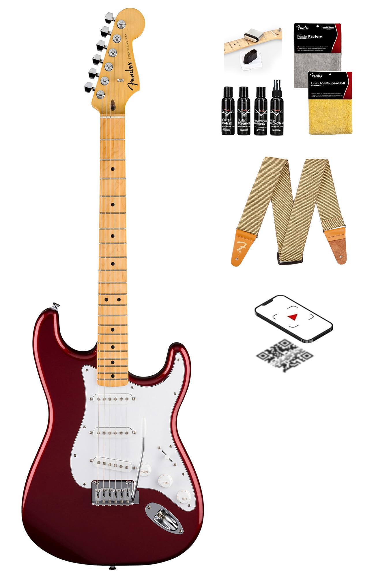 Amazon.com: Fender Standard Stratocaster - Red Bundle with Strap