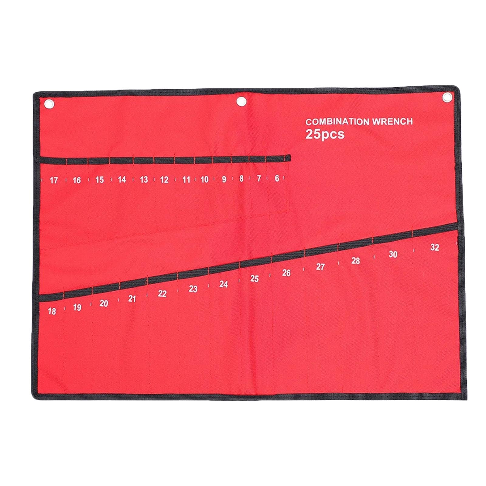 Wrench Bag Red Roll up Tool Bag Organizer for Carpenter Electrician Mechanic 25 Pockets-image-32