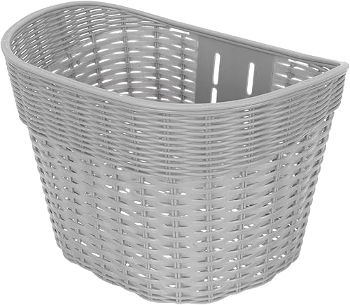 Cesta de plástico para bicicleta, cesta delantera de plástico para niños, cesta tejida negra, accesorios trenzados, accesorios para montar en