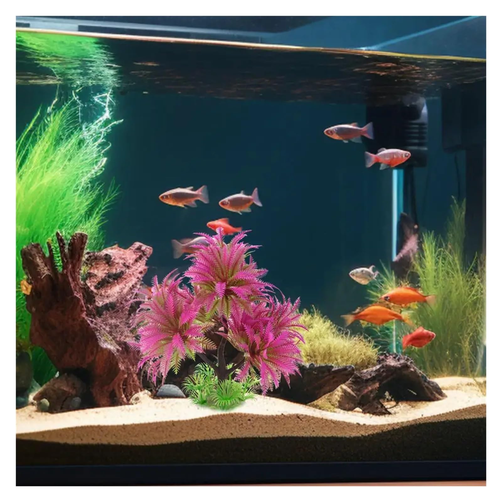 Plantas Artificiales para acuarios, Acuario Plantas Artificiales Multicolor(Green)