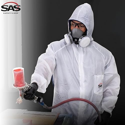 Miniatura 7 de SAS Safety 6938 Moon Suit - Overol de nailon y algodón, grande, color blanco