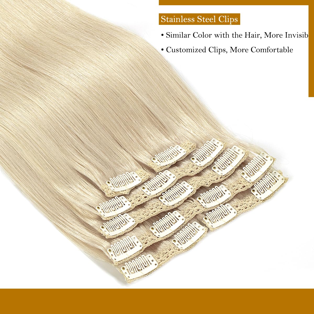 Loxxy Seamless Human Clip in Hair Extensions Light Platinum Blonde ~ Brand New Amazon.com : Loxxy 16 Inch Platinum Blonde Hair Extensions  main image 2